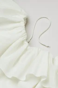 پیراهن کوتاه زنانه سفید اچ اند ام