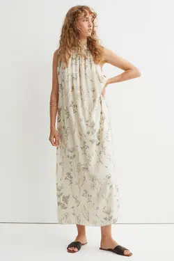 پیراهن بلند زنانه بژ اچ اند ام