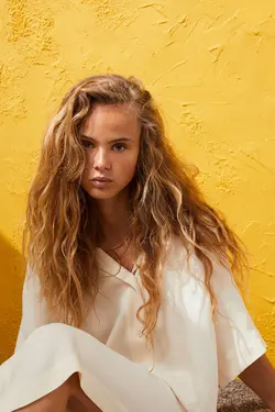 پیراهن بلند زنانه بژ روشن اچ اند ام