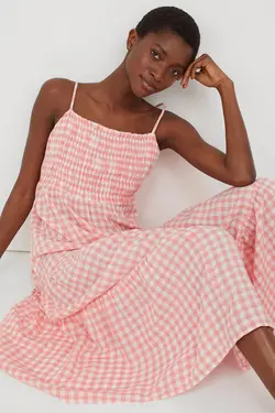 پیراهن بلند زنانه صورتی اچ اند ام