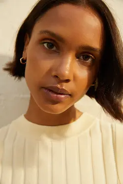 پیراهن بافت زنانه زرد اچ اند ام