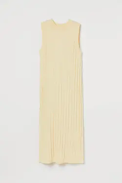 پیراهن بافت زنانه زرد اچ اند ام