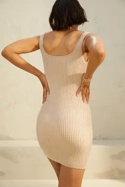 پیراهن بافت زنانه بژ اچ اند ام