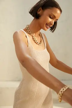 پیراهن بافت زنانه بژ اچ اند ام