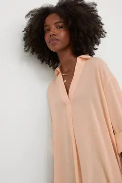 پیراهن آستین بلند زنانه زردآلویی اچ اند ام