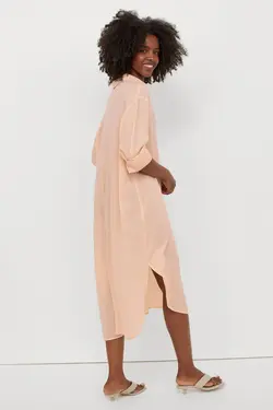 پیراهن آستین بلند زنانه زردآلویی اچ اند ام