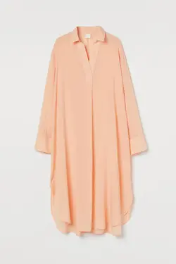 پیراهن آستین بلند زنانه زردآلویی اچ اند ام