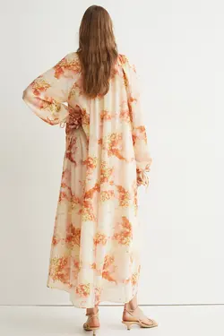 پیراهن آستین بلند زنانه بژ روشن اچ اند ام