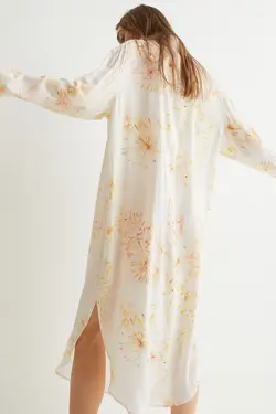 پیراهن آستین بلند زنانه سفید اچ اند ام