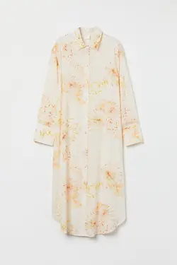 پیراهن آستین بلند زنانه سفید اچ اند ام