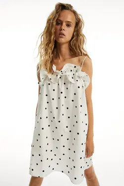 پیراهن کوتاه زنانه سفید اچ اند ام