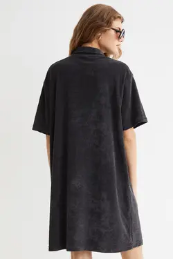 پیراهن کوتاه زنانه خاکستری تیره اچ اند ام