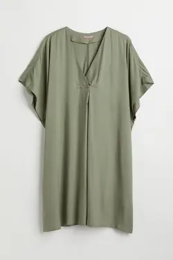 پیراهن کوتاه زنانه خاکی اچ اند ام