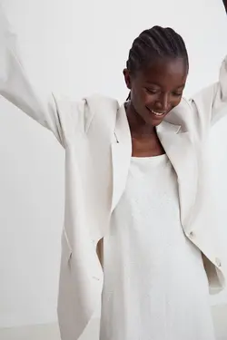 پیراهن کوتاه زنانه سفید اچ اند ام