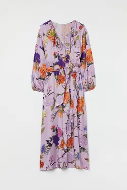 پیراهن آستین بلند زنانه بنفش اچ اند ام