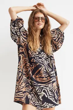 پیراهن آستین بلند زنانه بژ اچ اند ام