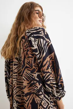 پیراهن آستین بلند زنانه بژ اچ اند ام