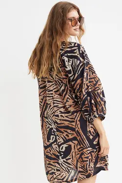 پیراهن آستین بلند زنانه بژ اچ اند ام