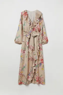 پیراهن آستین بلند زنانه بژ اچ اند ام