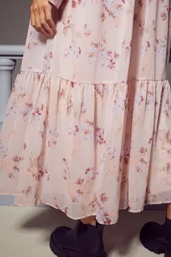 پیراهن آستین بلند زنانه صورتی اچ اند ام