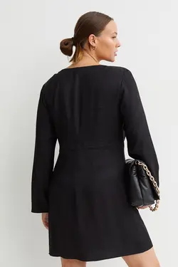 پیراهن آستین بلند زنانه سیاه اچ اند ام