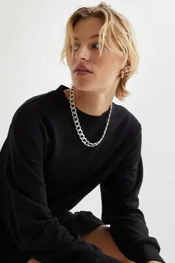 پیراهن آستین بلند زنانه سیاه اچ اند ام