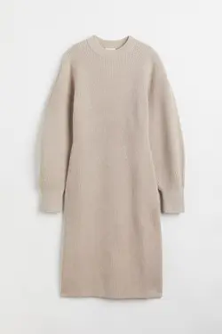 پیراهن آستین بلند زنانه خاکستری روشن اچ اند ام