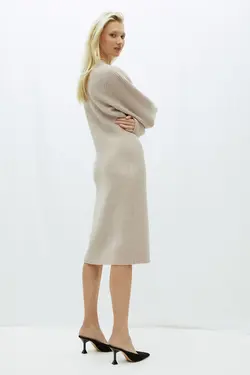 پیراهن آستین بلند زنانه خاکستری روشن اچ اند ام