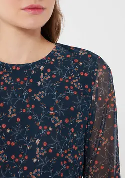 پیراهن بلند زنانه سرمه ای ماوی