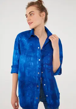 شومیز زنانه آبی ماوی