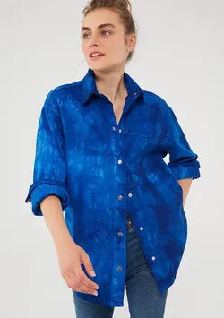 شومیز زنانه آبی ماوی