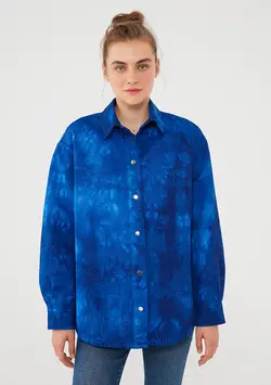 شومیز زنانه آبی ماوی