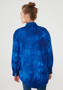 شومیز زنانه آبی ماوی