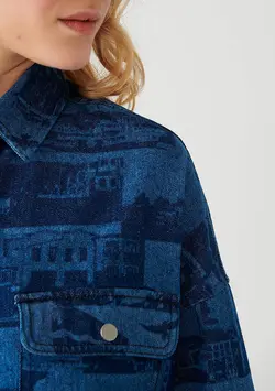 شومیز زنانه نیلی ماوی