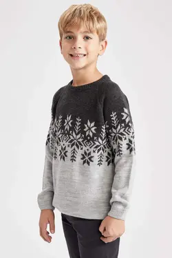 پلیور پسرانه خاکستری دفاکتو