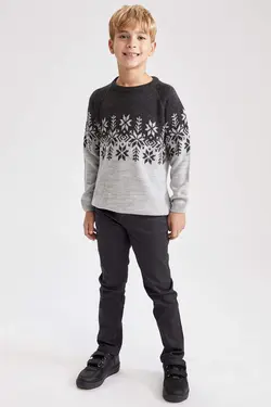 پلیور پسرانه خاکستری دفاکتو