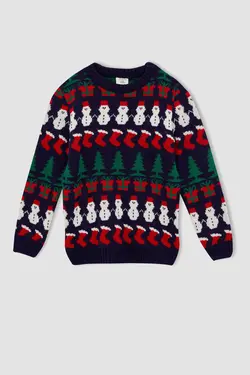 پلیور پسرانه سرمه ای دفاکتو