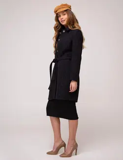 پالتو زنانه سرمه ای پیرکاردین