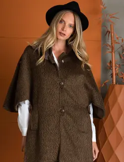 پالتو زنانه قهوه ای پیرکاردین