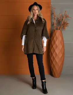 پالتو زنانه قهوه ای پیرکاردین