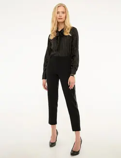 شلوار پارچه ای زنانه سیاه پیرکاردین