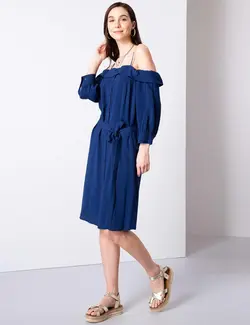 پیراهن زنانه سرمه ای پیرکاردین