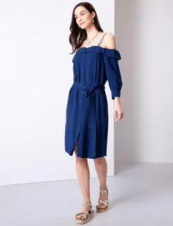 پیراهن زنانه سرمه ای پیرکاردین