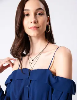 پیراهن زنانه سرمه ای پیرکاردین