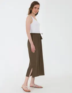 دامن زنانه خاکی پیرکاردین