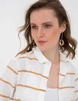 شومیز زنانه زعفرانی پیرکاردین