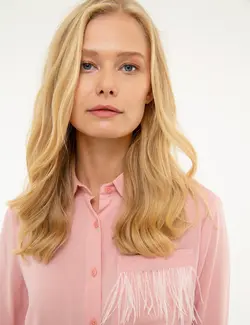 شومیز زنانه صورتی پیرکاردین