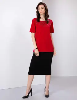 بلوز زنانه قرمز پیرکاردین