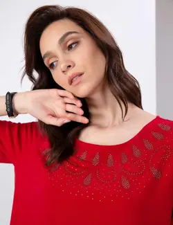 بلوز زنانه قرمز پیرکاردین