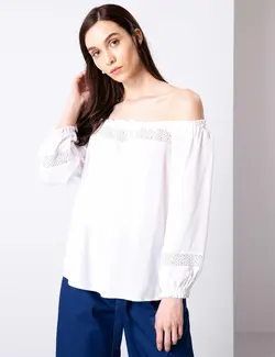 بلوز زنانه سفید پیرکاردین